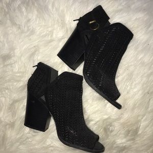 Open toe booties